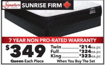 Surplus Furniture Sunrise queen mattress set offer