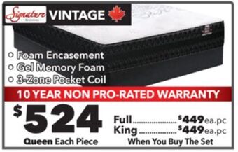 Surplus Furniture Vintage queen mattress set offer