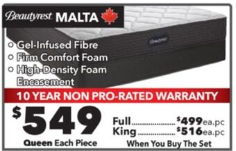 Surplus Furniture Malta queen mattress set offer