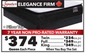 Surplus Furniture Elegance queen mattress set offer