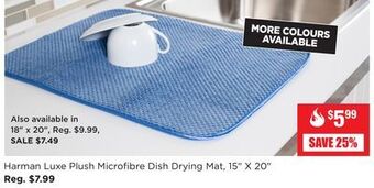 Kitchen Stuff Plus Harman luxe plush microfibre dish drying mat offer