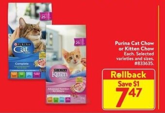 Walmart Purina Cat Chow or Kitten Chow offer