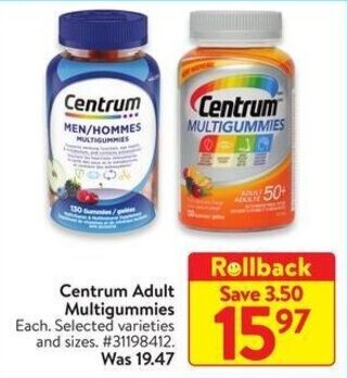 Walmart Centrum Adult Multigummies offer