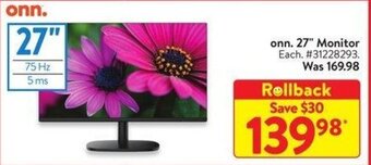 Walmart onn. 27" Monitor offer