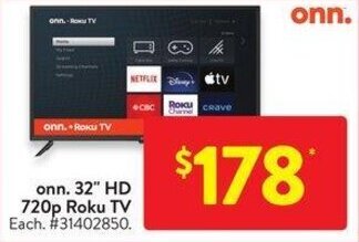 Walmart onn. 32" HD 720p Roku TV offer