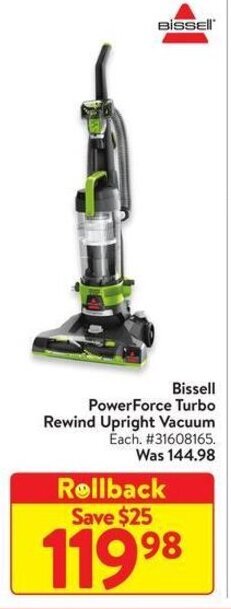 Walmart Bissell PowerForce Turbo Rewind Upright Vacuum offer