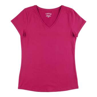 Giant Tiger Mystyle women's cotton short sleeve stretch v-neck offer