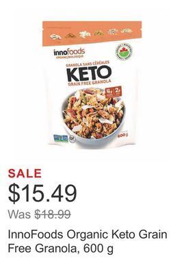 Costco Innofoods organic keto grain free granola, 600 g offer
