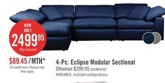 The Brick Eclipse 4-piece linen-look fabric modular sectional - navy offer