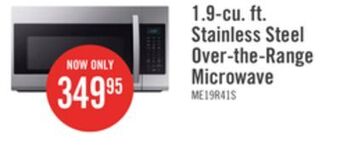 The Brick Samsung 1.9 cu. ft. over-the-range microwave - me19r7041fs/ac offer