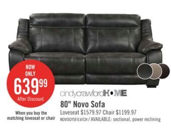The Brick Novo leather-look fabric sofa - grey offer