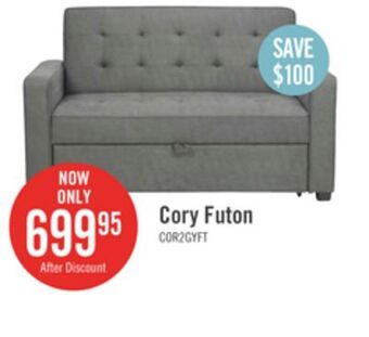 The Brick Corey velvet futon - grey offer