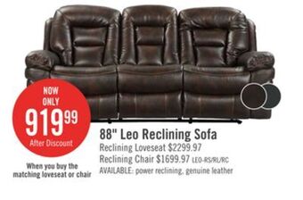 The Brick Leo leath-aire fabric reclining sofa - walnut offer