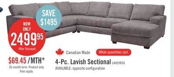 The Brick Lavvish 4-piece chenille right-facing sectional - dove grey offer