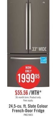 The Brick Profile 24.5 cu. ft. french-door refrigerator with space-saving icemaker pne25nmlkes offer