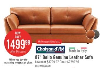 The Brick Bello genuine leather sofa - whiskey offer