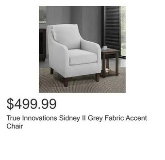Costco True innovations sidney ii grey fabric accent chair offer