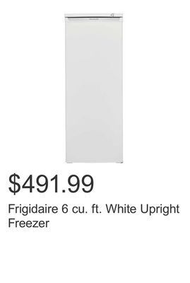 Costco Frigidaire 6 cu. ft. white upright freezer offer