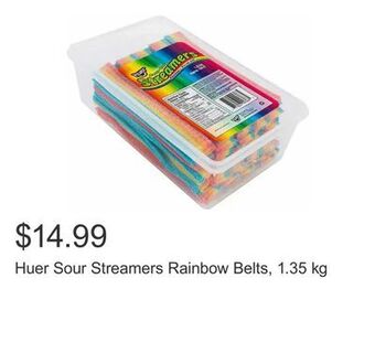 Costco Huer sour streamers rainbow belts, 1.35 kg offer