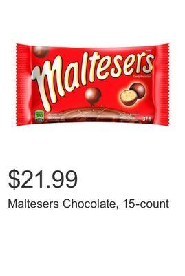 Costco Maltesers chocolate, 15-count offer