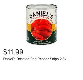 Costco Daniel's roasted red pepper strips 2.84 l offer