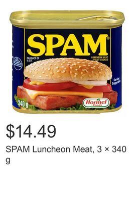 Costco Spam luncheon meat, 3 × 340 g offer