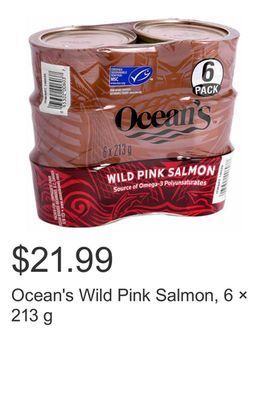 Costco Ocean's wild pink salmon, 6 × 213 g offer