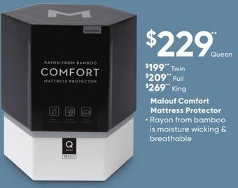 Sleep Country Malouf comfort mattress protector offer