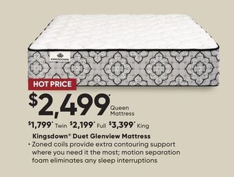 Sleep Country Kingsdown duet glenview mattress offer