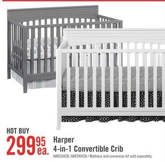 The Brick Harper 4-in-1 convertible crib - dove grey offer
