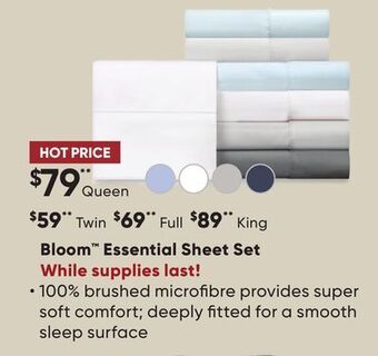Sleep Country Bloom essential sheet set offer