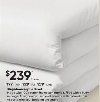 Sleep Country Kingsdown royale duvet offer
