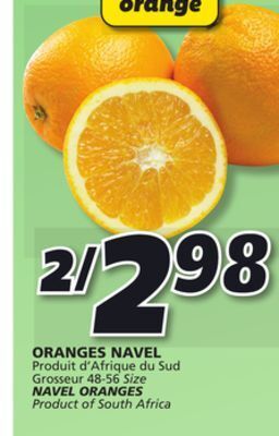 IGA Navel oranges offer