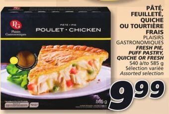 IGA Plaisirs gastronomiques fresh pie, puff pastry, quiche or fresh offer