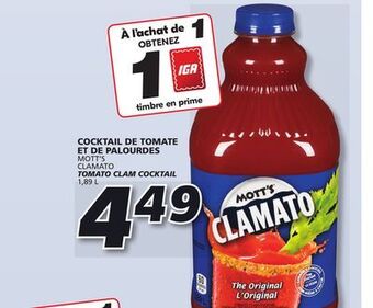IGA Mott's clamato tomato clam cocktail offer