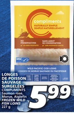 IGA Compliments frozen wild fish loins offer