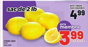 Metro Citrons choix | choice lemons offer