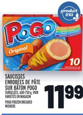 Metro Saucisses enrobées de pâte sur bâton pogo | pogo frozen breaded wieners offer