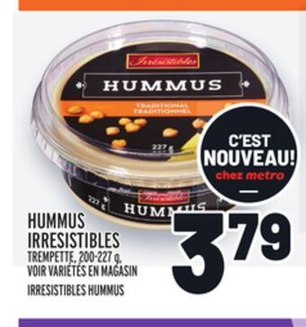 Metro Hummus irresistibles | irresistibles hummus offer