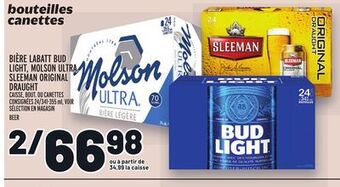 Metro Bière labatt bud light, molson ultra, sleeman original draught | beer offer