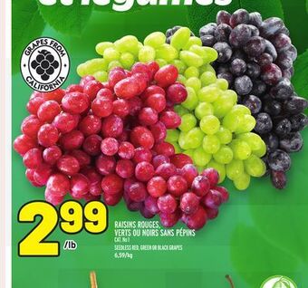 Metro Raisins rouges, verts ou noirs sans pépins | seedless red, green or black grapes offer