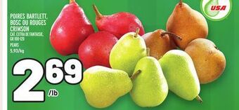 Metro Poires bartlett, bosc ou rouges crimson | pears offer