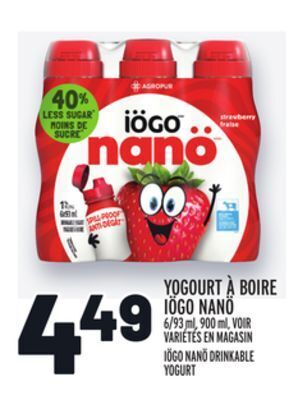 Metro Yogourt à boire iögo nanö | iögo nanö drinkable yogurt offer