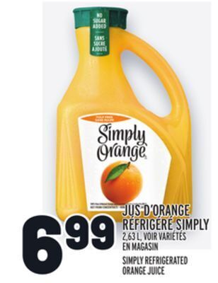 Metro Jus d'orange réfrigéré simply | simply refrigerated orange juice offer
