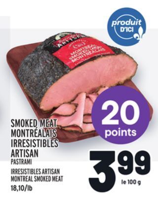 Metro Smoked meat montréalais irresistibles artisan | irresistibles artisan montreal smoked meat offer