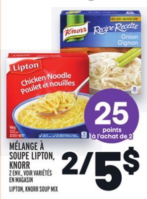 Metro Mélange à soupe lipton, knorr | lipton, knorr soup mix offer