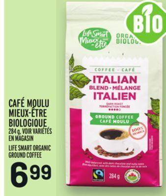 Metro Café moulu mieux-être biologique | life smart organic ground coffee offer
