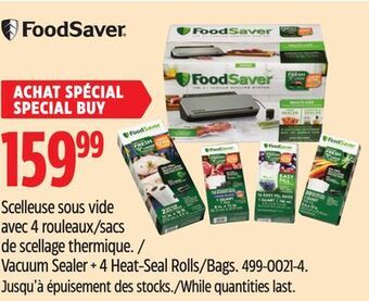 Canadian Tire Foodsaver vacuum sealer + 4 heat-seal rolls/bags offer