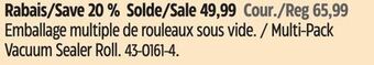 Canadian Tire Foodsaver multi-pack vacuum sealer roll offer