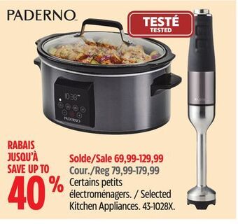 Canadian Tire Paderno selected kitchen appliances offer